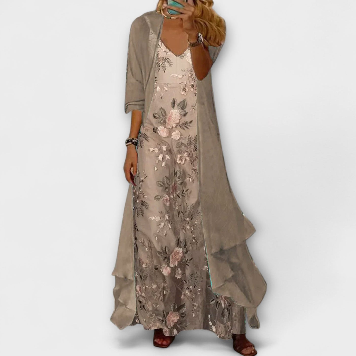 Clara | Elegant Maxi Dress Two-Piece Set