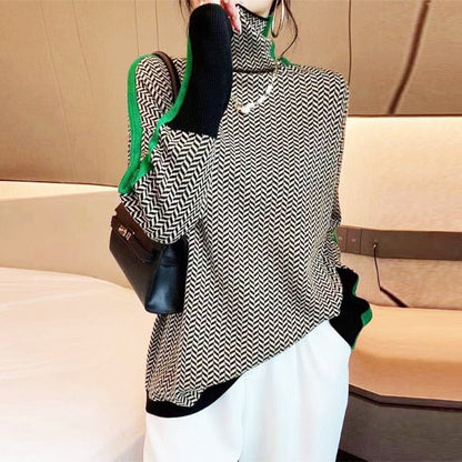 Eloise | Herringbone Luxe Turtleneck