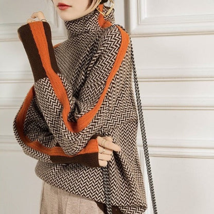 Eloise | Herringbone Luxe Turtleneck